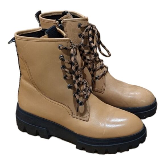 Franco Sarto Women's Robbie Ankle Lace up Combat Boot in Camel Size 7M - Picture 3 of 8